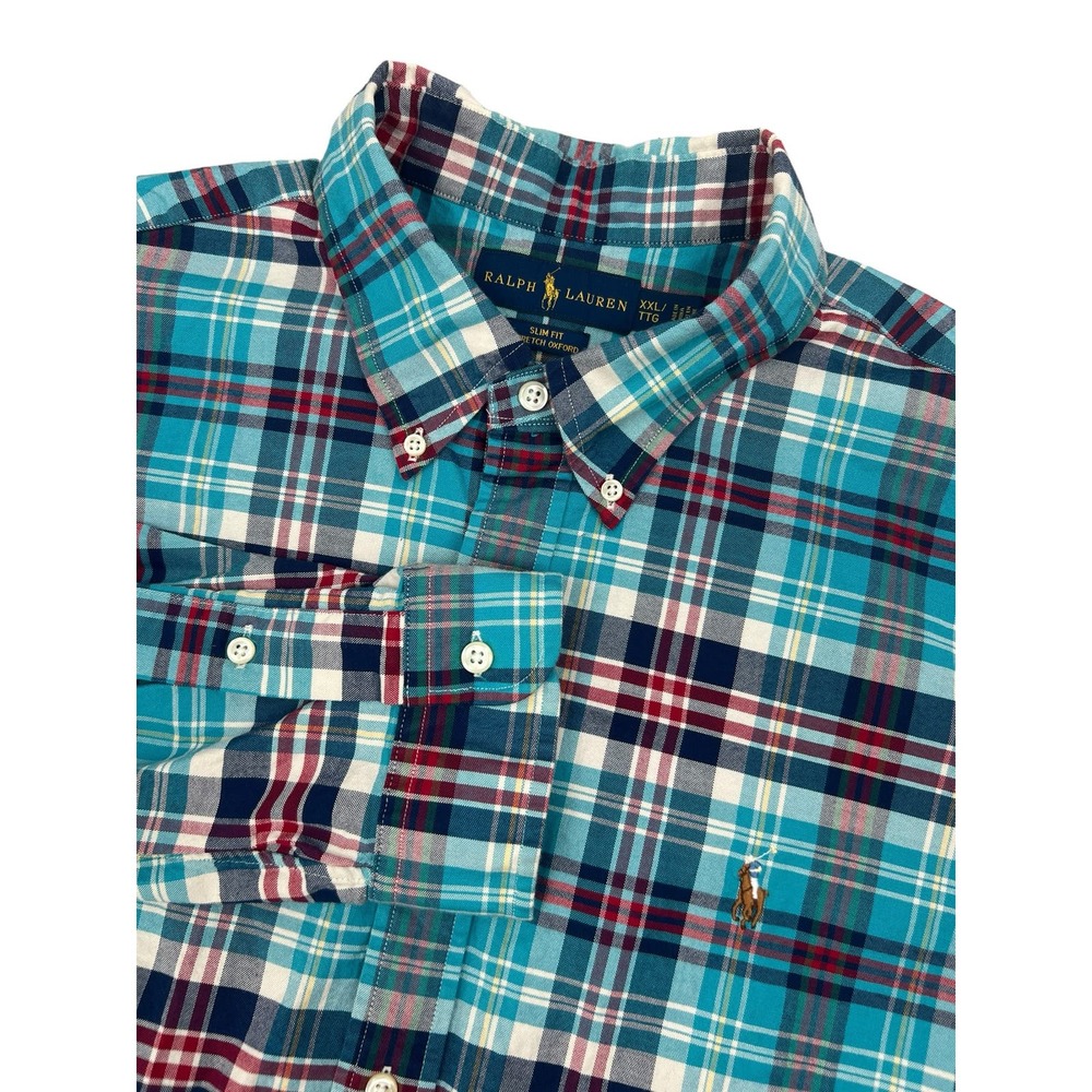 Ralph Lauren Plaid Long Sleeve Button Down Multicolor Men’s  XXL‎ Slim Fit